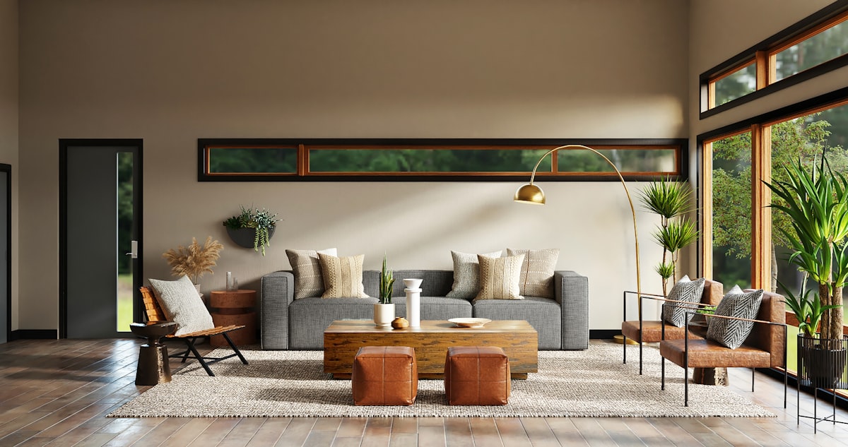 Serene psychiatric consulting office interior